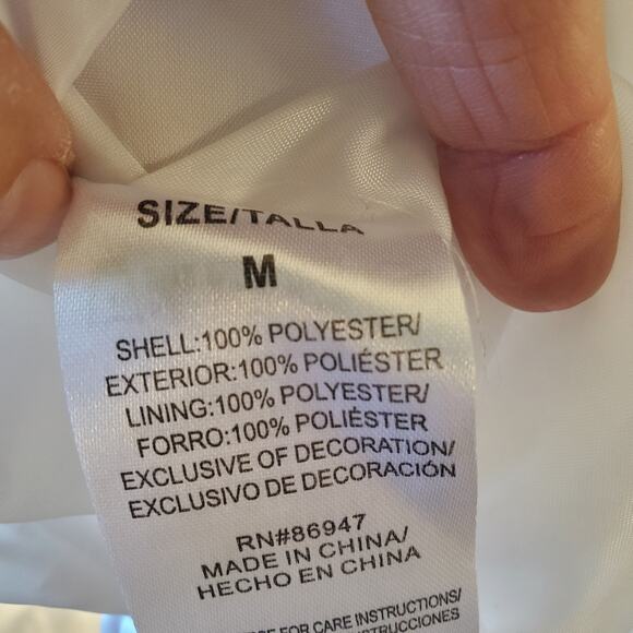 Polaroid Supercolor Crop Top Windbreaker Size M White Cinch Pocket Lightweight - Picture 11 of 14